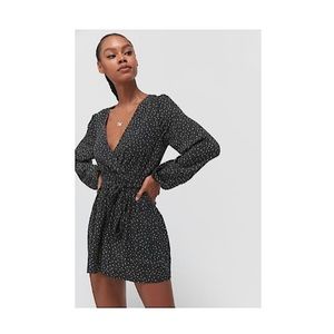 Urban Outfitters Mona Surplice Long Sleeve Romper